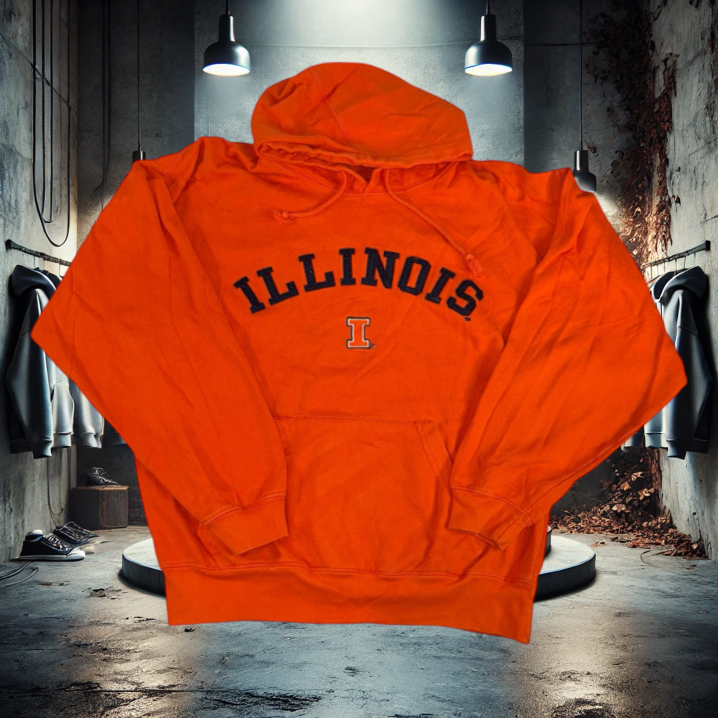 90's University of Illinois Vintage Orange Hoodie