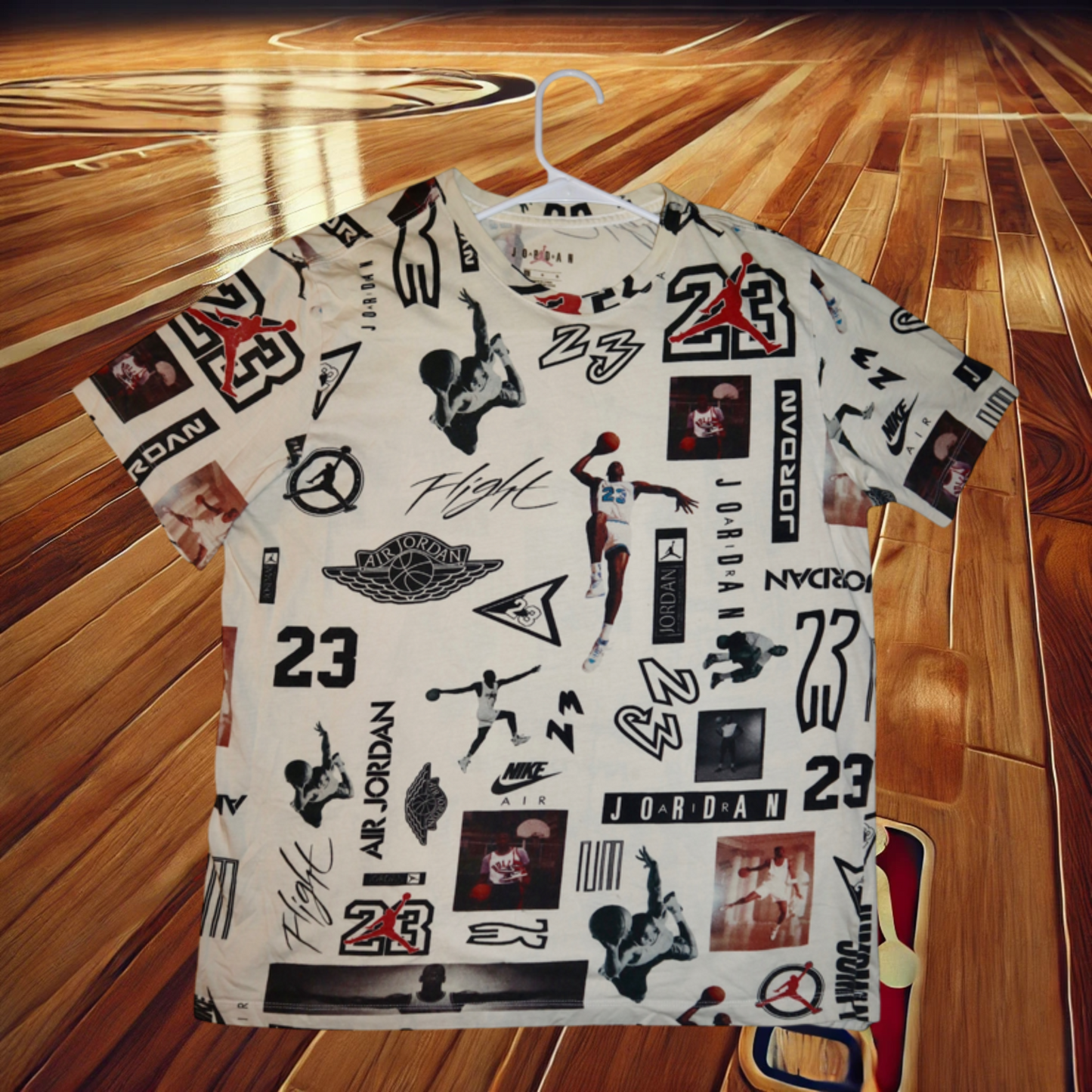 90's Air Jordan All Over Print White Tee