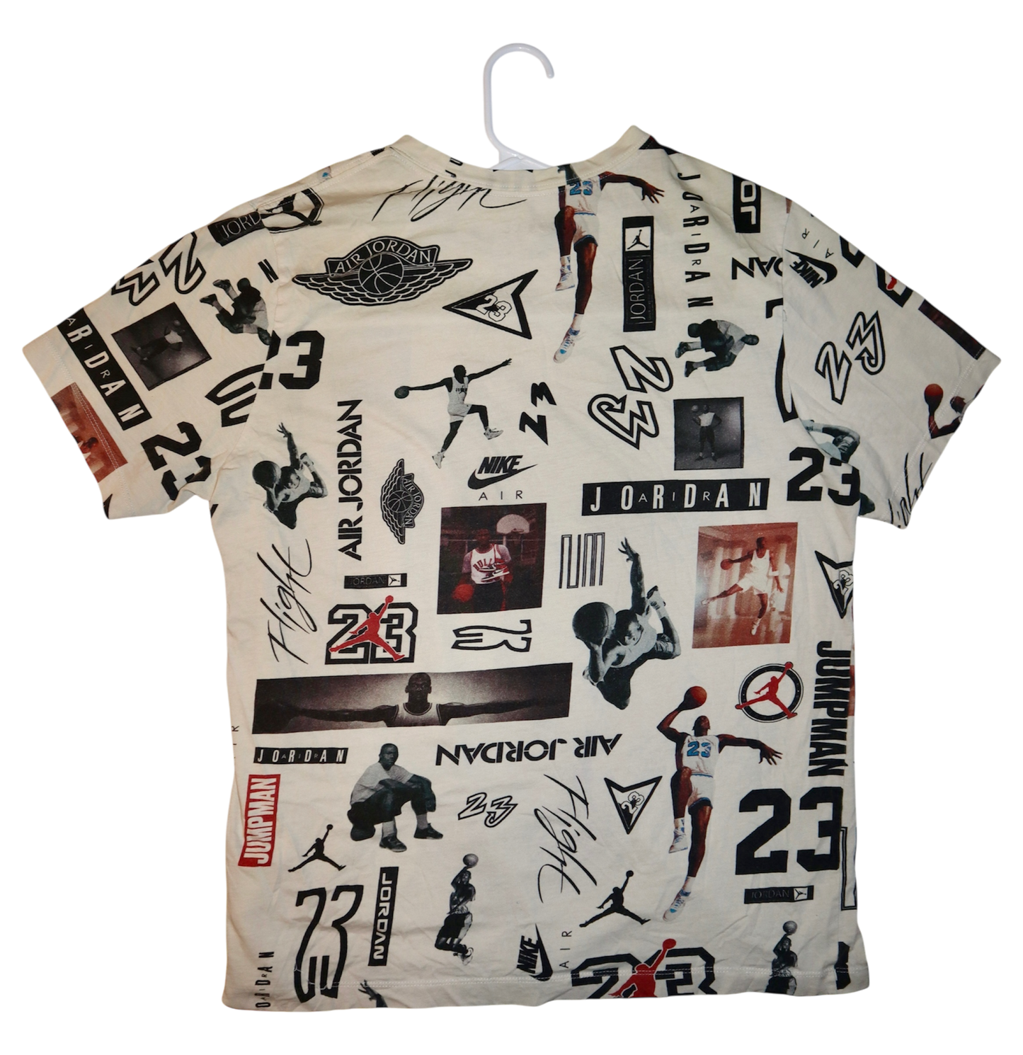 90's Air Jordan All Over Print White Tee