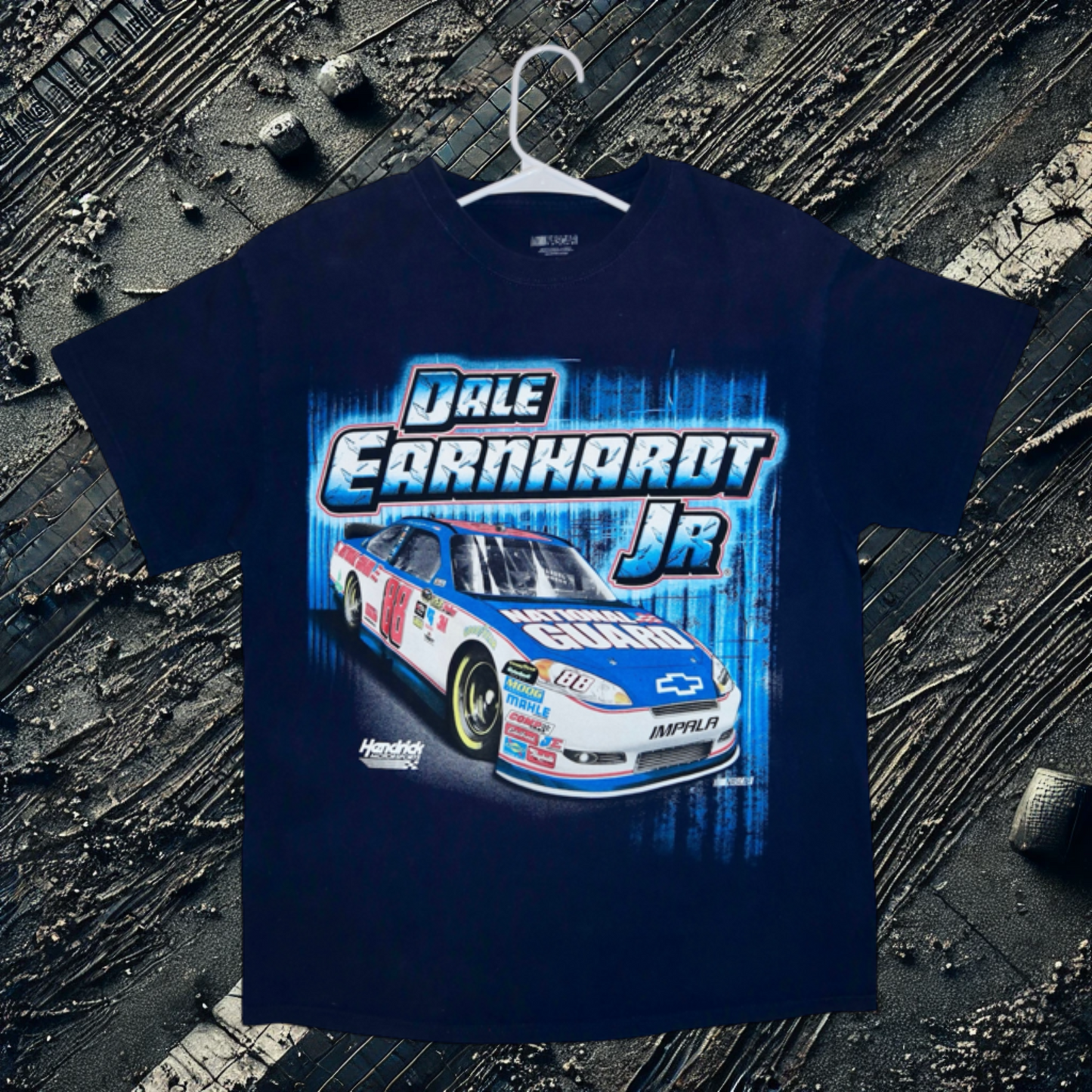 90's Dale EarnHardt Jr Vintage Navy Blue Tee