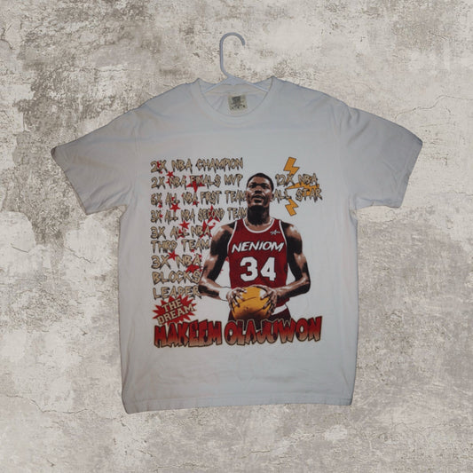 Hakeem Olajuwon All Time Stats White Tee