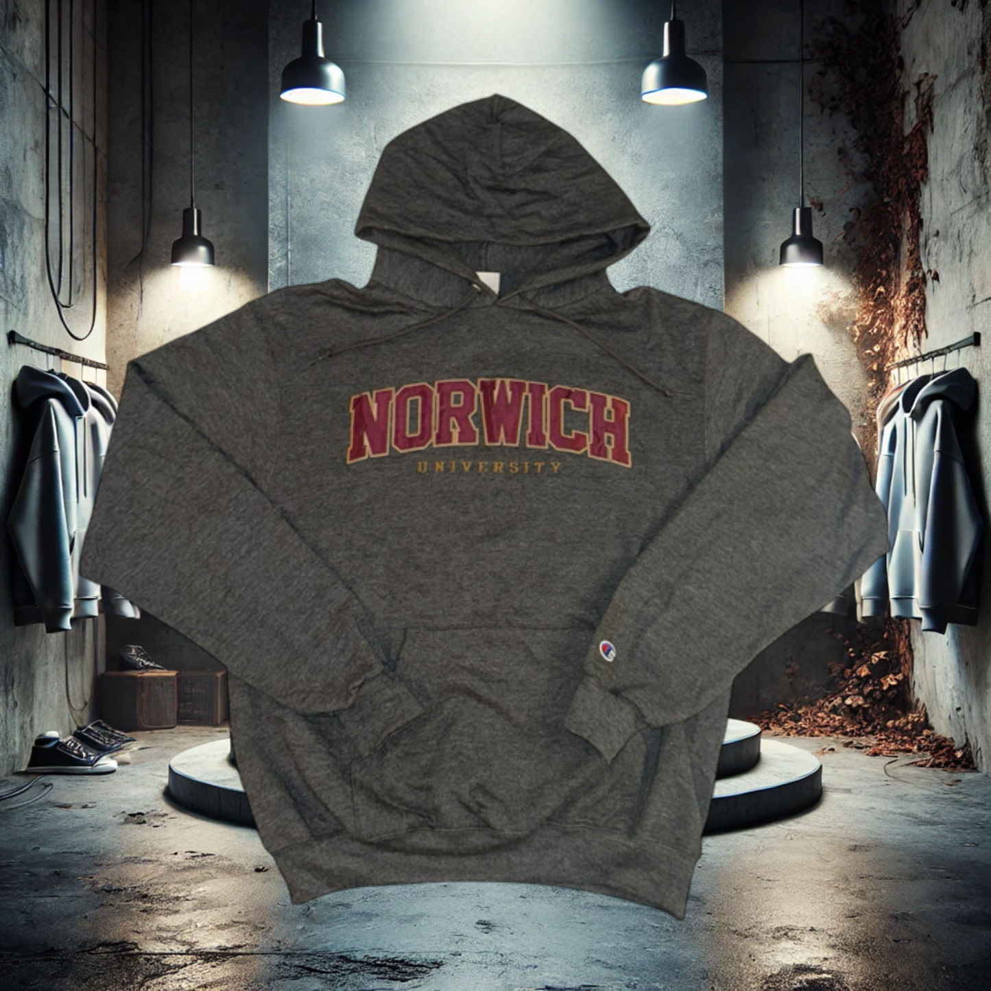 Norwich University Dark Grey Y2K Hoodie