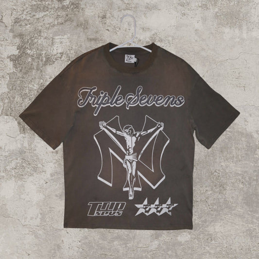 Triple Sevens Jesus Modern Brown Tee