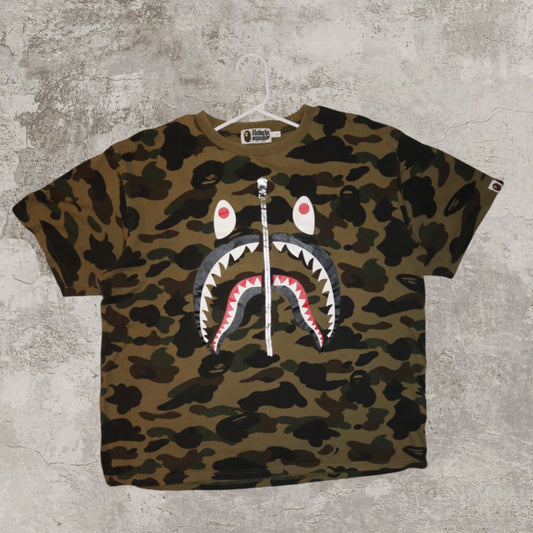 90s A Bathing Ape First Camo Shark Tee