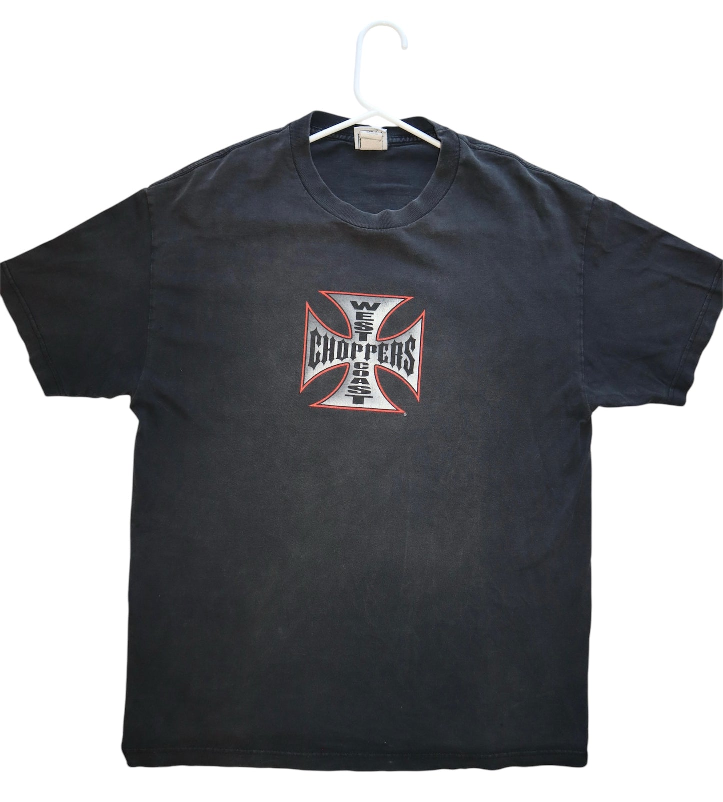 Long Beach California West Coast Choppers Distressed Black Tee